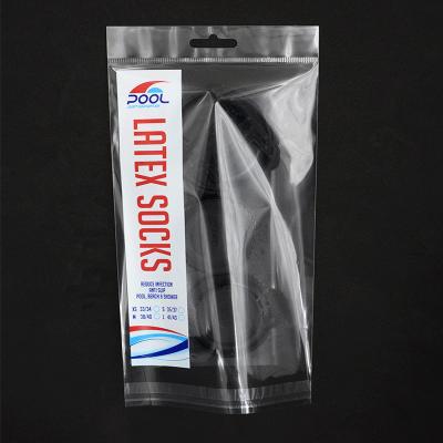 China Recyclable Clear Transparent Plastic Bag OPP Packaging For Latex Socks With Custom Own Company Logo for sale