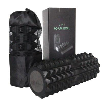 China EVA EVA 2 in 1 Customized Eco Friendly Logo Black Foam Roller Set for sale