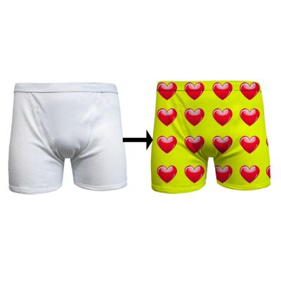 China Breathable Valentines Day Mens White Blank Boxers For Sublimation for sale