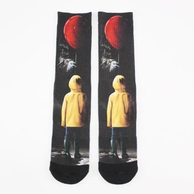 China Low MOQ Viable Porcelain Custom Horror Pattern Digital Printing Socks for sale