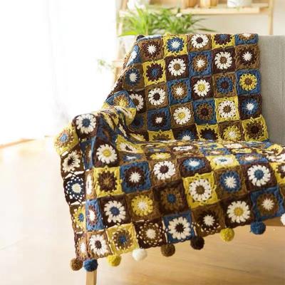 China Anti-pilling hand crochet like thick knitted blanket for sale