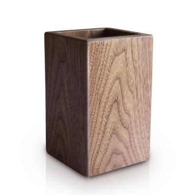 China Creative Multifunctional Wooden Desktop Morden Pen Stand Stationery Black Walnut Solid Wood Minimalist Wood for sale