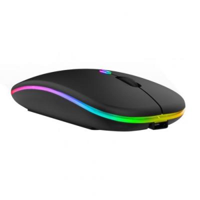 China 2.4Ghz Computer 2.4G Mouse 1600 DPI RGB Wireless USB Rechargeable Mouse Slim Optical Adjustable Gaming Mouse for sale