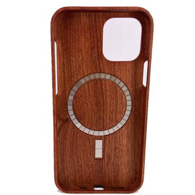 China Eco-Friendly Walnut Shockproof Cherry Wood Protective Full Magnetic Wooden Case Phone Case for iPhone 12 pro for iPhone 13 pro max for sale