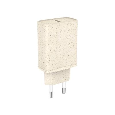 China Wheat Beige Degradable Fast USB Travel Power Single Left ABS Straw Adapter PC Straw Charger Charging Adapters Straw Charger and Adapter for sale