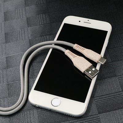 China Wheat Straw Usb Product Mobile Phone Cable Fast Charging Micro Straw 3 In 1 Type C Degradable Data Line Data Transfer Cables for sale