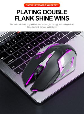 China Wholesale Anti-fall Mechanical Keyboard and Mouse Suit LED Light Gaming Keyboard and Mouse Set for Office Home for sale