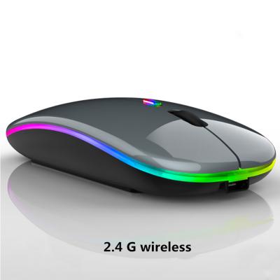 China 2.4Ghz Mouse USB Lights Rechargeable Colorful Computer Mouse A2 New Mini Optical Wireless LED Ultra-thin Wireless Silent Mute Mouse A2 for sale