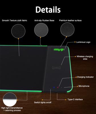 China Hot Selling Extra Large Mouse Pad 800x300 Mm Computer Extended Pad Accessories Wireless Charging Mouse Pad for sale