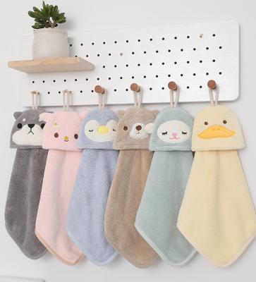 China Sustainable Cartoon Cute Animal Hand Towels Animal Shape Soft  For Kitchen Bathroom Towels for sale