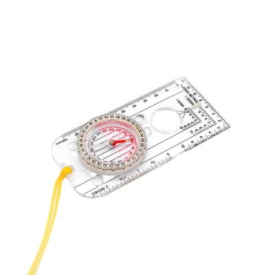 China Waterproof Plastic Map Scale Ruler Compass Map Ruler With Outside Magnifier Map Compass for sale