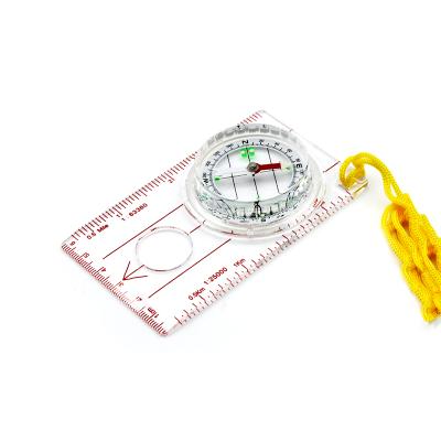 China Night Glow Acrylic Baseplate Compass Scale Map Ruler Portable Compass for sale