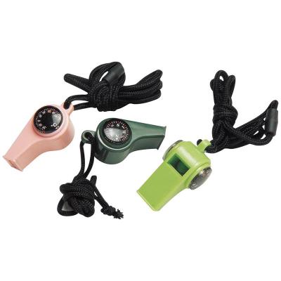 China Plastic Green Army Explorer 3 In 1 Emergency Survival Whistle For Wild Survival for sale