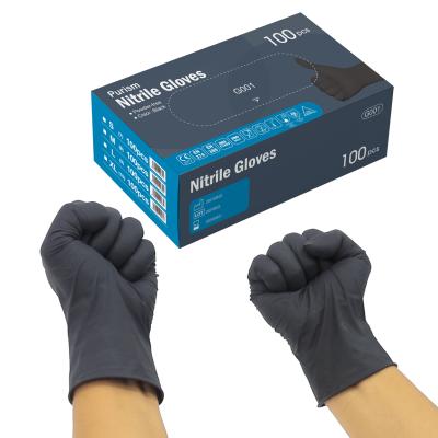 China Hand Protection Black Nitrile Gloves Disposable Health EN374 Glove Factory for sale