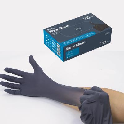 China EN374 Black Disposable Hand Protection Nitrile Gloves Protective Glove for sale