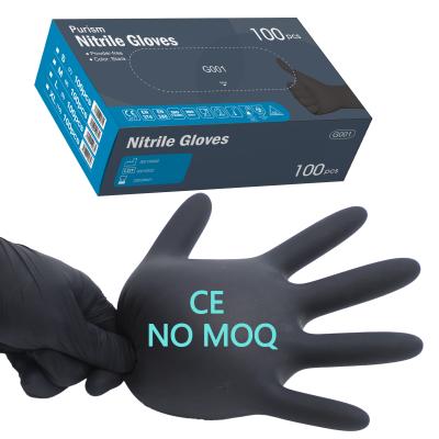 China Hand Protection Nitrile Disposable Gloves Best Price Food Grip Black Glove for sale