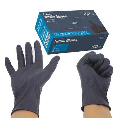 China Black Hand Protection Nitrile Gloves Powder Free Waterproof Glove Storage for sale