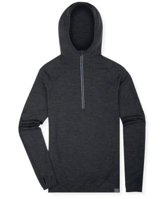 China Reflective Mens Merino Wool Half Zip Hoodie for sale