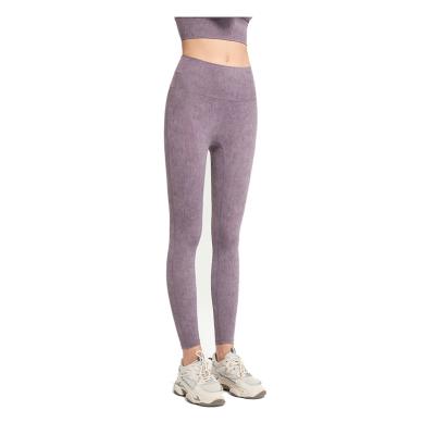 China Breathable Seamless Fitness Leggings Acid Wash Women's Seamless Acid Wash Yoga Pants for sale