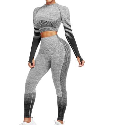 China Breathable Women's Seamless Leggings High Waist And Top Crop Yoga Equipment for sale