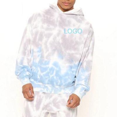 China CVC Breathable Oversized Heavy Tie Dye Men's Loose Hoodie for sale