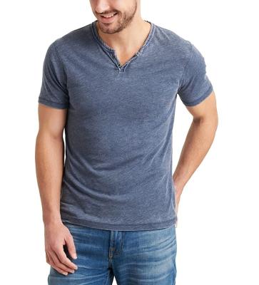 China Breathable Mens Acid Wash Notch Neck Tee Shirt for sale