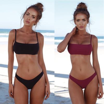 China Breathable Solid Sexy Micro Bikini Set Women Swimsuit Padded Bra Biquini Swimwear Thong Brazilian Swimwear Two Piece Swimsuit for sale