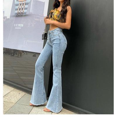 China High Waist Fashion Stretch Pocket Pants Breathable Rocket Jeans Women Vintage Denim Ladies Ladies Jeans Women Plus Size Wide Leg Jeans for sale