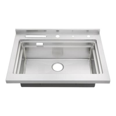 China Without Faucet SUS304 Stainless Steel Worktop Rectangular Single Bowl Kitchen Sink for sale