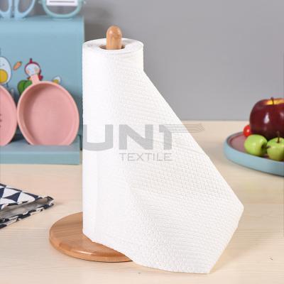 China 30gsm Breathable Polyester Spunlace Nonwoven Fabric High Water Absorbent Rag Roll for sale