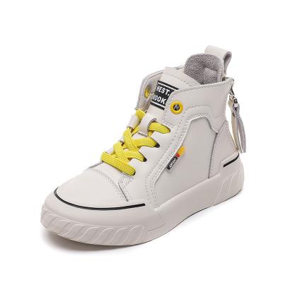 China Light Weight Whip White Kids High Top Children Kids Girls Shoes Children Shoes Kids Shoes 2021 Shoes Box GENUINE Leather Daily Wear 1pairs for sale