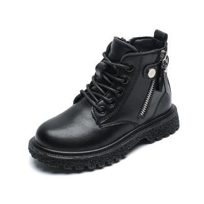 중국 Cashmere Anti-slippery Soft Bottom Winter Kids Button Zipper Leather Boots 판매용