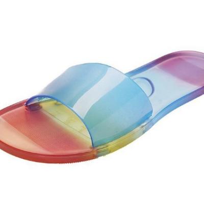 중국 CUSHIONING 2022 New Women One Line Slippers Head Flat Bottom Round Transparent Slides 판매용