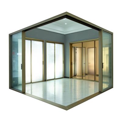 China Sound Insulation Sliding Sliding Patio Doors Glass Narrow Thin Glass Door Low-E Sliding Aluminum for sale