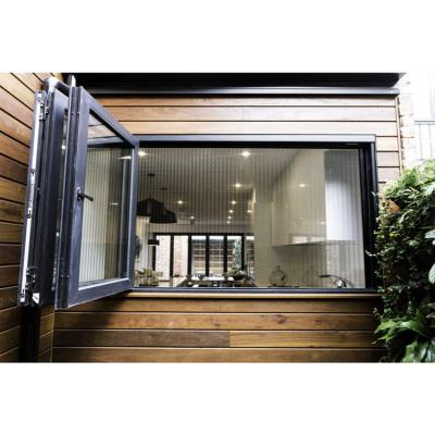 China Folding Screen Sliding Accordion Folding Aluminum Alloy Window With Sub Frame for sale