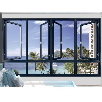 China Magnetic Screen Double Glazed Anodized Aluminum Casement Window Window for sale