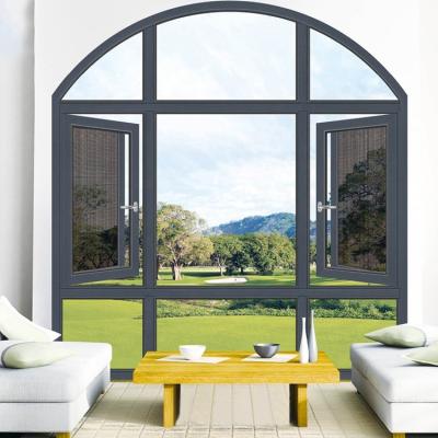 China Magnetic Aluminum Frame Screen Interior Living Room Sliding Interior Glass Aluminum Casement Curtains Window for sale