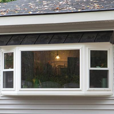 China Magnetic Screen 4 Over 1 Low E Sash Aluminum Hung Bay Windows Flat for sale