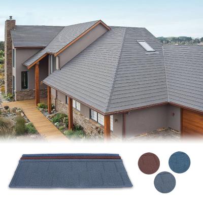 China Singapore Villas Fireproof Stone Coated Metal Shingle Roof Tile for sale