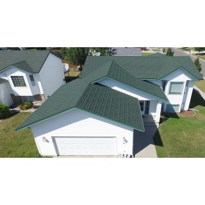 China Fireproof Villa Green Asphalt Aluminum Zinc Stone Roof Tiles for sale