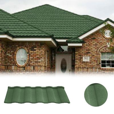 China Fireproof Easy Build Stone Coated Steel German Roof Tile for sale