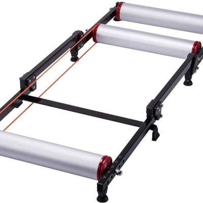 China Aluminum Adjustable Bike Trainer Rollers Indoor Foldable Stand Bicycle Cycling Roller with Resistance for MTB Road Bike Exercise for sale