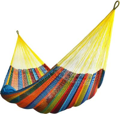 China Outdoor Activities Jumbo Size Multicolor Hand - Woven Swing Hammock Outdoor Indoor for sale