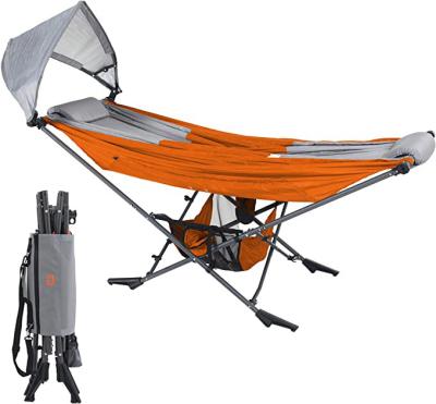 China Outdoor Travel Hiking New Camping Foldable Fishing Stand Hammock with Sun Shelter UPF50 and Gear Storage Bag for Outdoor Camping Hiking Travel for sale