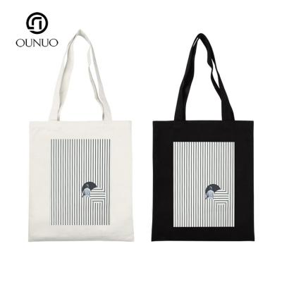 China 2021 Wholesale Microscler Alibaba Pakistan Stripe Canvas Beach Tote Bag Canvas Printing Bags 2021 for sale