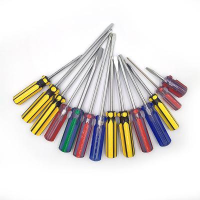 China Repair Used Promotional Cheap 6mm 125mm  CRV Transparent Phillips Slotted Plastic Handle Screwdriver for sale