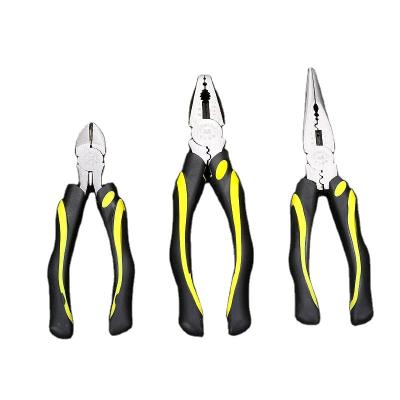 China Cutting Customized 6/7/8 Multifunction Plastic  Insulated Handle Carbon Steel Combination Long nose Cutter Pliers for sale