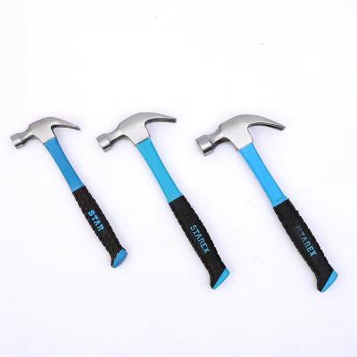 China Nail Hammer Heavy Duty Carbon steel 8oz 16oz nail hammer application claw hammer with fiberglass handle for sale