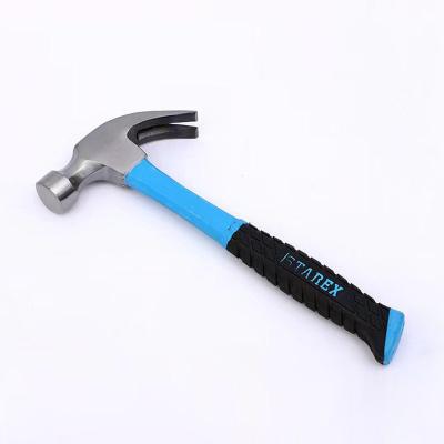 China Nail Hammer High quality 8oz 12oz 16 oz Hand Tool Stubby Plastic  fiberglass rubber handle  Nail Claw hammer for sale