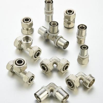 China Brass Fittings Press Compression Brass Fittings With Or Without Plating For Pex-Al-Pex Pipe Equal for sale